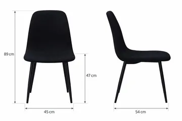 Nibe Matstol & Köksstol i Tyg med Metallben - Svart - Möbler - Matplats - Matstol & köksstol