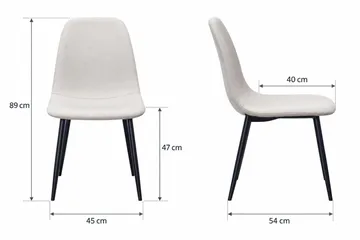Nibe Matstol & Köksstol i Tyg med Svarta Metallben - Beige - Möbler - Matplats - Matstol & köksstol
