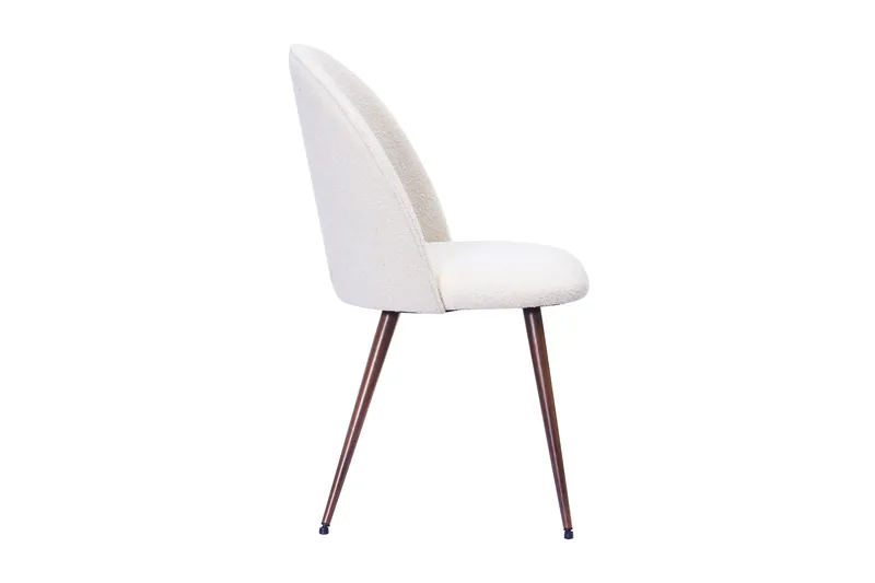 Nibe Plus Matstol - Vit Bouclé / Metallben Valnöt - Möbler - Matplats - Matstol & köksstol