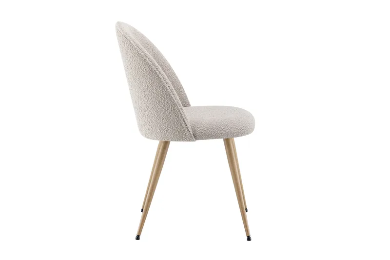 Nibe Plus Matstol - Sand Bouclé/Metallben Ek - Möbler - Matplats - Matstol & köksstol