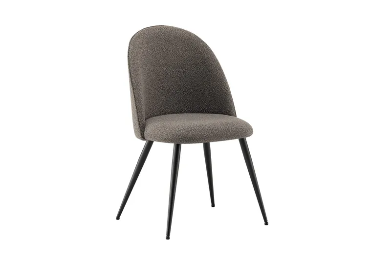 Nibe Plus Matstol, Brun Bouclé/Metallben Svart