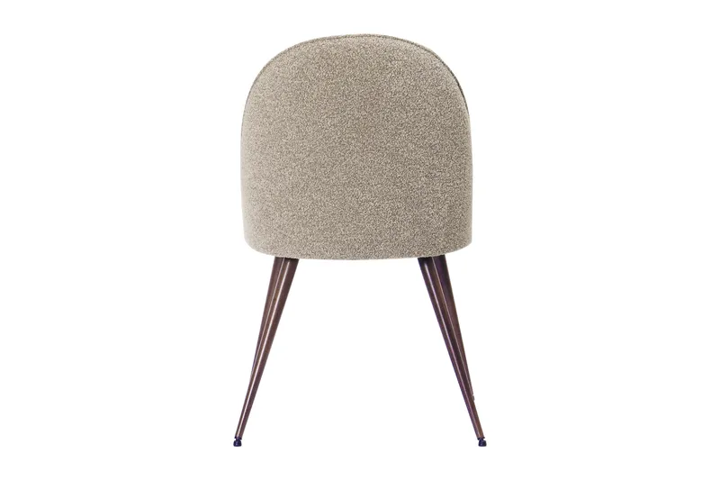 Nibe Plus Matstol - Greige Bouclé / Metallben Valnöt - Möbler - Matplats - Matstol & köksstol