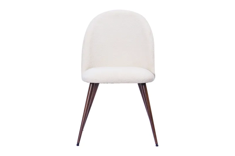 Nibe Plus Matstol - Vit Bouclé / Metallben Valnöt - Möbler - Matplats - Matstol & köksstol