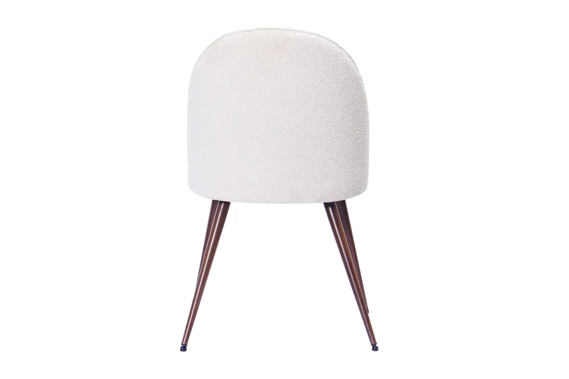 Nibe Plus Matstol - Vit Bouclé / Metallben Valnöt - Möbler - Matplats - Matstol & köksstol