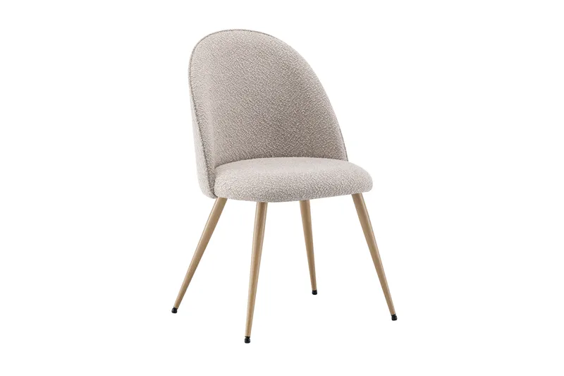 Nibe Plus Matstol, Sand Bouclé/Metallben Ek
