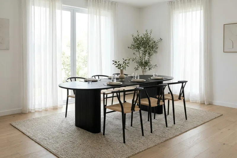 Noira Förlängningsbart Matbord 220/320x100 cm Fanér - Svart - Möbler - Matplats - Matbord & köksbord