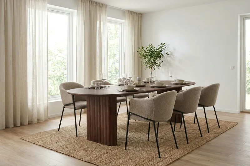 Noira Förlängningsbart Matbord 220/320x100 cm Fanér - Valnöt - Möbler - Matplats - Matbord & köksbord