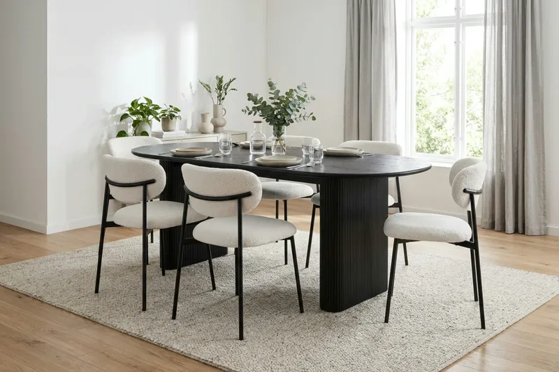 Noira Matbord 220x100 cm Fanér - Svart - Möbler - Matplats - Matbord & köksbord