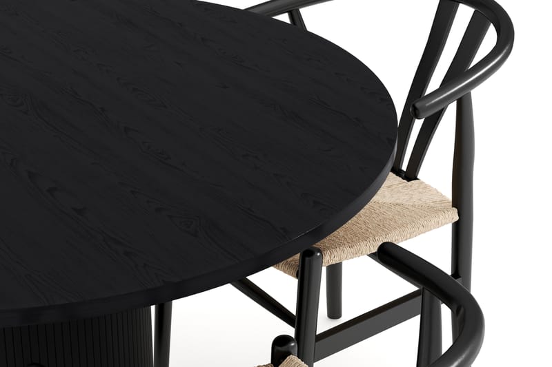 Noira Matgrupp 120 cm Ek Rund med 4 Dastoori Matstol - Möbler - Matplats - Matgrupp & matbord med stolar