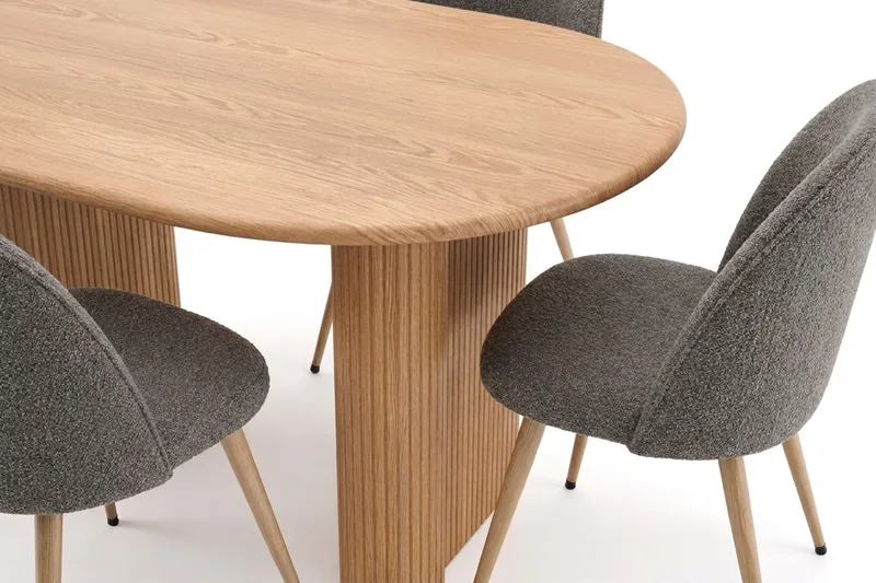 Noira Matgrupp 180 cm rektangulärt med 6 Nibe Plus Mastolar - Ek - Möbler - Matplats - Matgrupp & matbord med stolar