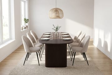 Noira Matgrupp 220-320 cm förlängningsbart med 6 Nibe Plus Mastolar - Rökt ek - Möbler - Matplats - Matgrupp & matbord med stolar