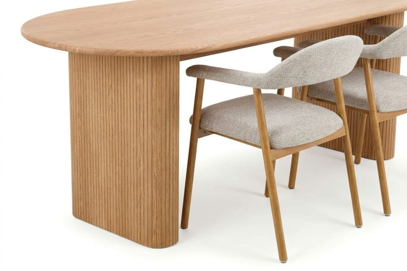 Noira Matgrupp 220 cm rektangulärt i Ek med 6 Ronja Matstolar - Sand/Ek - Möbler - Matplats - Matgrupp & matbord med stolar
