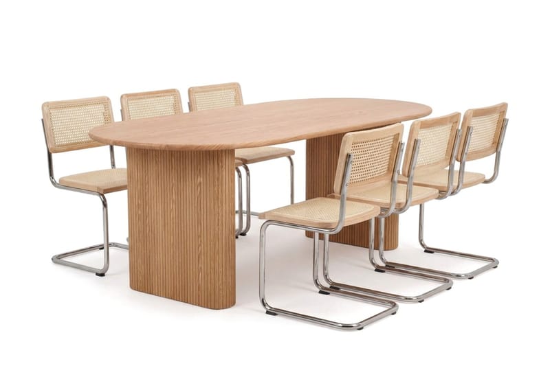Noira Matgrupp förlängningsbart 160-220 cm Ek med 6 Build Matstolar - Ek - Möbler - Matplats - Matgrupp & matbord med stolar