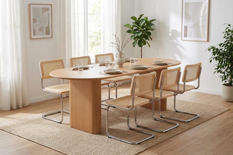 Noira Matgrupp förlängningsbart 160-220 cm Ek med 6 Build Matstolar - Ek - Möbler - Matplats - Matgrupp & matbord med stolar