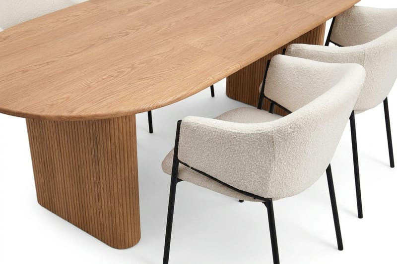 Noira Matgrupp förlängningsbart 160-220 cm Ek med 6 Filip Matstolar - Ek - Möbler - Matplats - Matgrupp & matbord med stolar