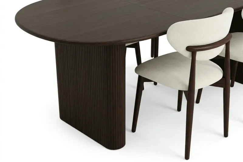 Noira Matgrupp förlängningsbart 160-220 cm Rökt Ek med 6 Molly Matstolar - Rökt ek - Möbler - Matplats - Matgrupp & matbord med stolar