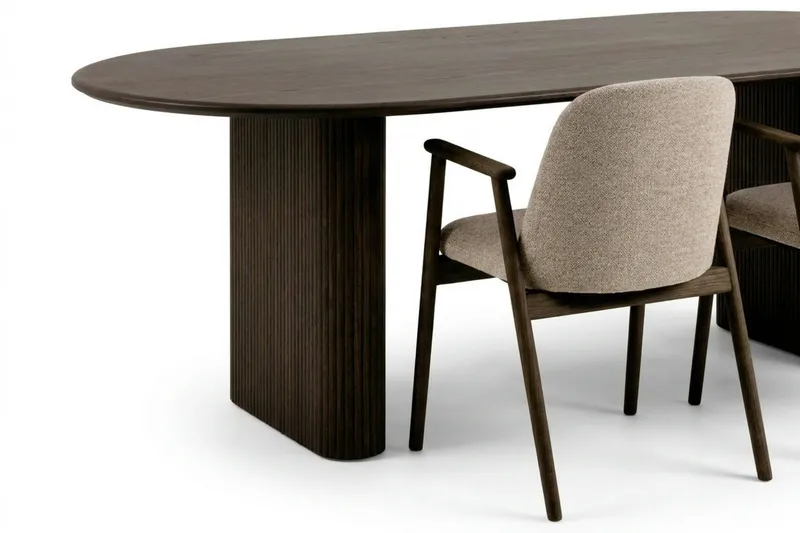 Noira Matgrupp förlängningsbart 160-220 cm Rökt Ek med 6 Reciclar Matstolar - Rökt ek - Möbler - Matplats - Matgrupp & matbord med stolar