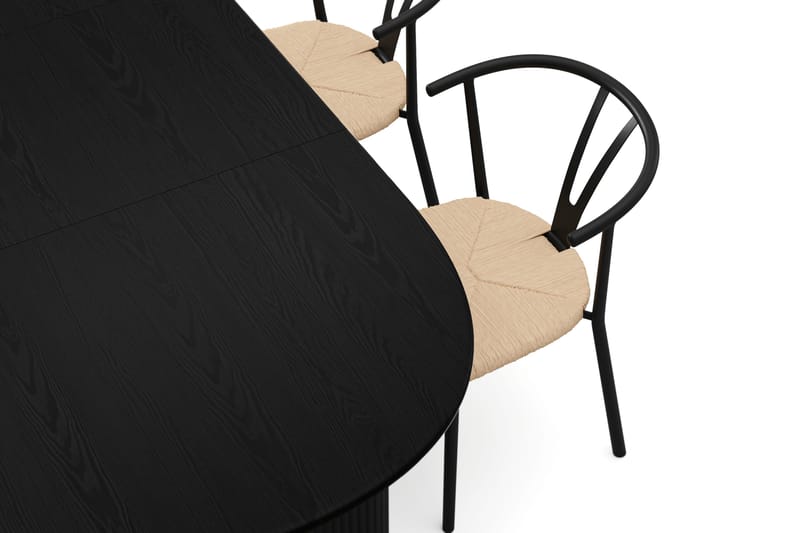 Noira Matgrupp förlängningsbart 160-220 cm Svart med 6 Elysia Matstolar - Svartlaserad ek - Möbler - Matplats - Matgrupp & matbord med stolar