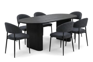 160-220 cm - Svartlaserad ek