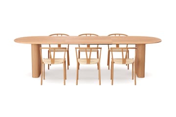 Noira Matgrupp förlängningsbart 220-320 cm Ek med 6 Elysia Matstolar - Ek - Möbler - Matplats - Matgrupp & matbord med stolar