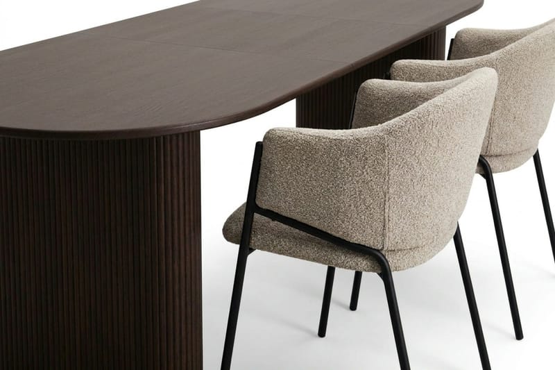 Noira Matgrupp förlängningsbart 220-320 cm Rökt Ek med 6 Filip Matstolar - Rökt ek - Möbler - Matplats - Matgrupp & matbord med stolar