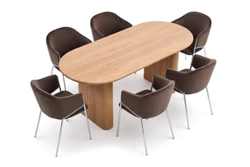 Noira Matgrupp oval 180 cm med 6 Filip Matstolar - Ek - Möbler - Matplats - Matgrupp & matbord med stolar