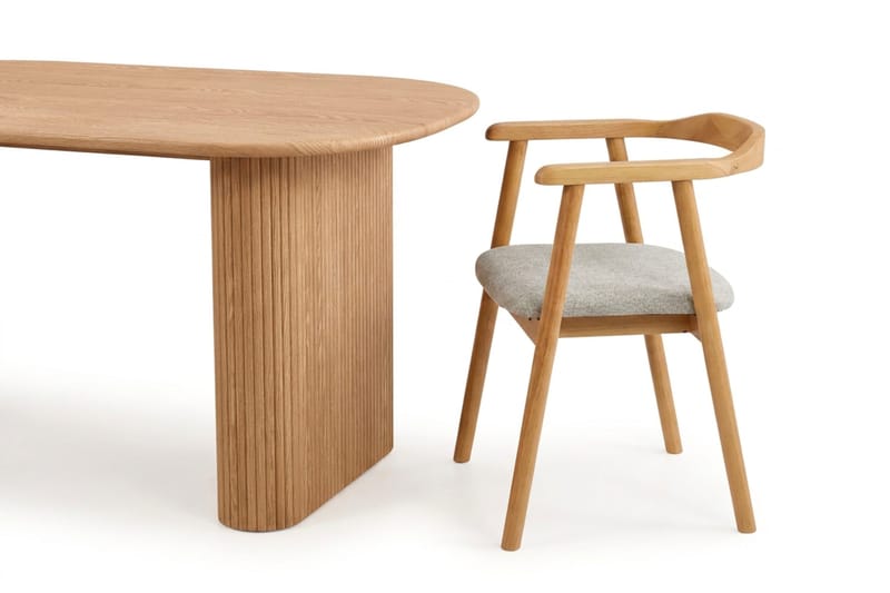 Noira Matgrupp rektangulärt 180 cm Ek med 6 Jolie Matstolar - Ek - Möbler - Matplats - Matgrupp & matbord med stolar