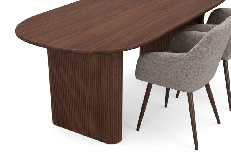 Noira Matgrupp rektangulärt 180 cm Valnöt med 6 Filippa Matstolar - Valnöt - Möbler - Matplats - Matgrupp & matbord med stolar
