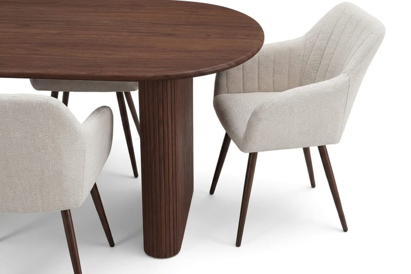 Noira Matgrupp rektangulärt 180 cm Valnöt med 6 Filippa Matstolar - Valnöt - Möbler - Matplats - Matgrupp & matbord med stolar