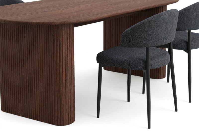 Noira Matgrupp rektangulärt 180 cm Valnöt med 6 Sawako Matstolar - Valnöt - Möbler - Matplats - Matgrupp & matbord med stolar