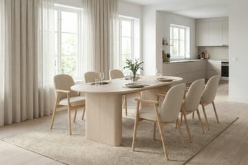 Noira Matgrupp rektangulärt 180 cm Vitlaserad med 6 Reciclar Matstolar - Vitlaserad - Möbler - Matplats - Matgrupp & matbord med stolar