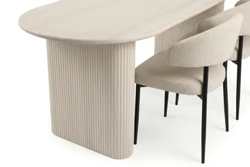 Noira Matgrupp rektangulärt 180 cm Vitlaserad med 6 Sawako Matstolar - Vitlaserad - Möbler - Matplats - Matgrupp & matbord med stolar