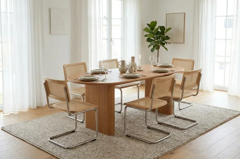 Noira Matgrupp rektangulärt 220 cm Ek med 6 Build Matstolar - Ek - Möbler - Matplats - Matgrupp & matbord med stolar