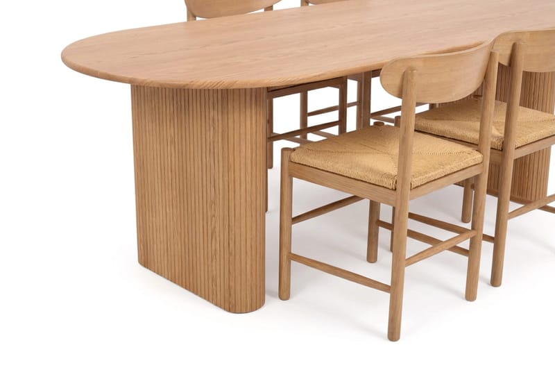 Noira Matgrupp rektangulärt 220 cm Ek med 6 Malte Matstolar - Möbler - Matplats - Matgrupp & matbord med stolar