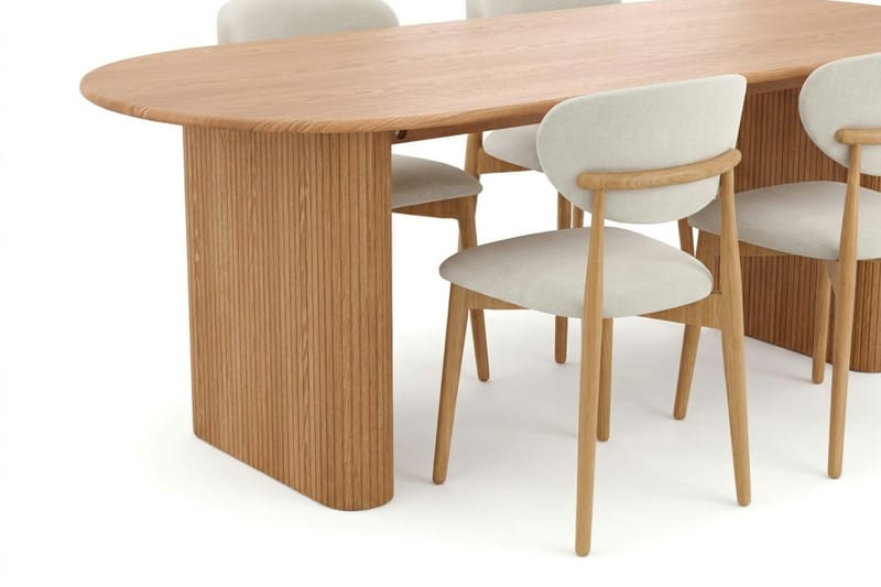 Noira Matgrupp rektangulärt 220 cm Ek med 6 Molly Matstolar - Ek - Möbler - Matplats - Matgrupp & matbord med stolar