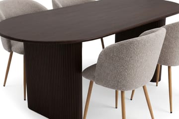 Noira Matgrupp rektangulärt 220 cm med 6 Greya Matstolar - Rökt ek - Möbler - Matplats - Matgrupp & matbord med stolar