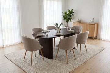 Noira Matgrupp rektangulärt 220 cm med 6 Greya Matstolar - Rökt ek - Möbler - Matplats - Matgrupp & matbord med stolar