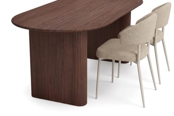 Noira Matgrupp rektangulärt 220 cm med 6 Sawako Matstolar - Valnöt - Möbler - Matplats - Matgrupp & matbord med stolar