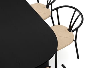 Noira Matgrupp rektangulärt 220 cm Svart med 6 Elysia Matstolar - Svartlaserad ek - Möbler - Matplats - Matgrupp & matbord med stolar