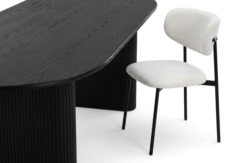 Noira Matgrupp rektangulärt 220 cm Svart med 6 Lucy Matstolar - Svart - Möbler - Matplats - Matgrupp & matbord med stolar