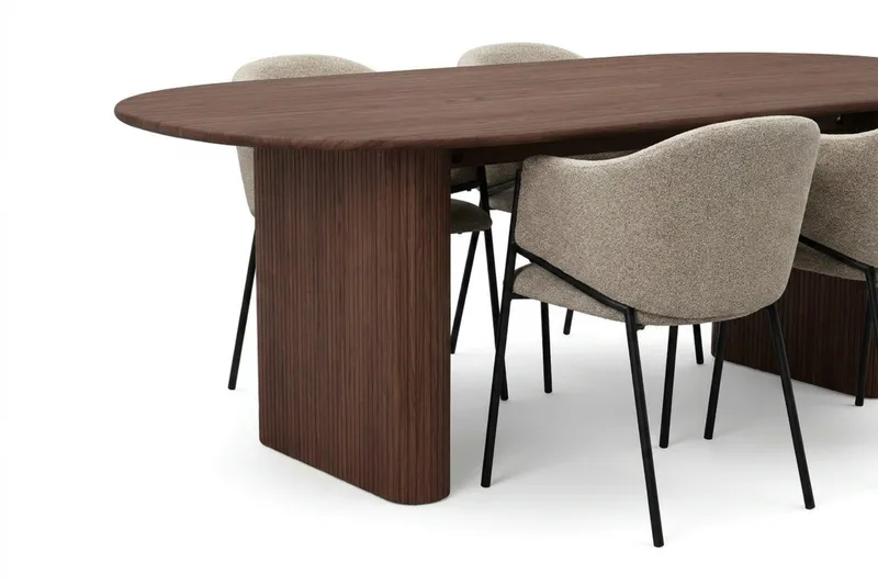 Noira Matgrupp rektangulärt 220 cm Valnöt med 6 Filip Matstolar - Valnöt - Möbler - Matplats - Matgrupp & matbord med stolar