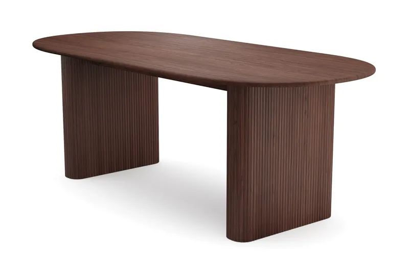 Noira Matgrupp rektangulärt 220 cm Valnöt med 6 Greya Matstolar - Valnöt/Vit - Möbler - Matplats - Matgrupp & matbord med stolar