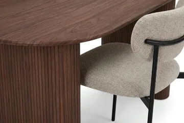 Noira Matgrupp rektangulärt 220 cm Valnöt med 6 Lucy Matstolar - Valnöt - Möbler - Matplats - Matgrupp & matbord med stolar