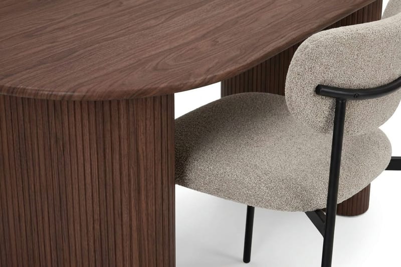 Noira Matgrupp rektangulärt 220 cm Valnöt med 6 Lucy Matstolar - Valnöt - Möbler - Matplats - Matgrupp & matbord med stolar