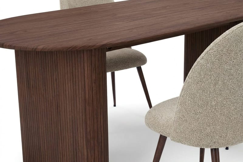 Noira Matgrupp rektangulärt 220 cm Valnöt med 6 Nibe Plus Matstolar - Valnöt - Möbler - Matplats - Matgrupp & matbord med stolar