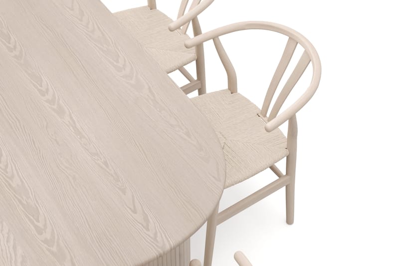 Noira Matgrupp rektangulärt 220 cm Vitlaserad med 6 Dastoori Matstolar - Vitlaserad - Möbler - Matplats - Matgrupp & matbord med stolar