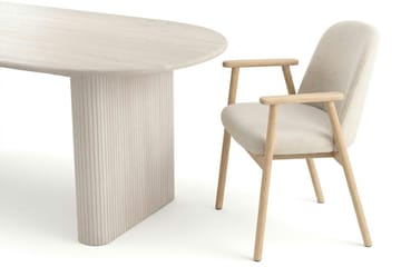 Noira Matgrupp rektangulärt 220 cm Vitlaserad med 6 Reciclar Matstolar - Vitlaserad - Möbler - Matplats - Matgrupp & matbord med stolar