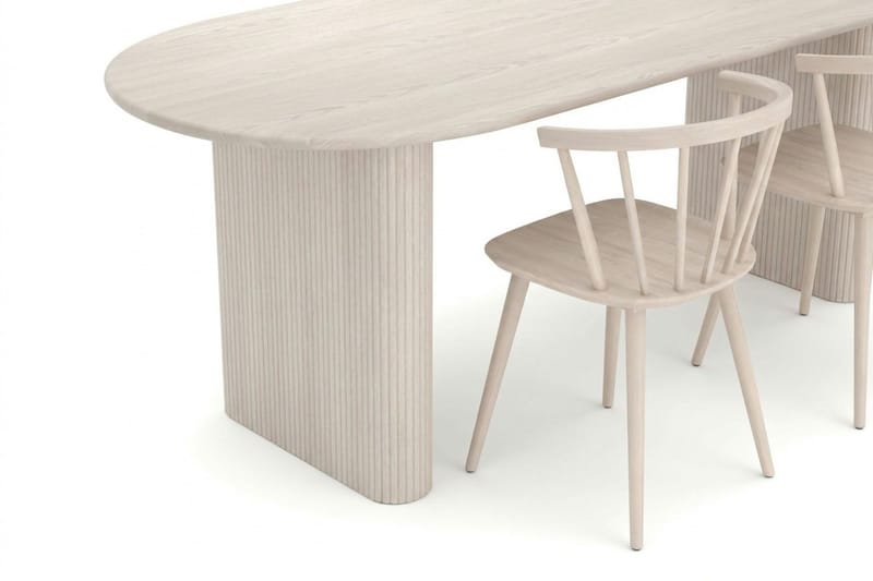 Noira Matgrupp rektangulärt 220 cm Vitlaserad med 6 Tyrö Matstolar - Vitlaserad - Möbler - Matplats - Matgrupp & matbord med stolar