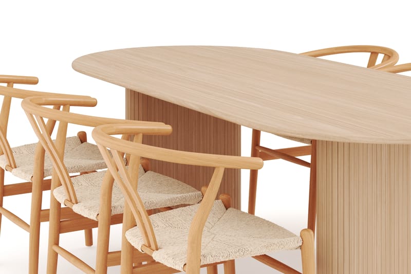 Noira Oval Matgrupp 220 cm med 6 Dastoori Matstolar - Möbler - Matplats - Matgrupp & matbord med stolar