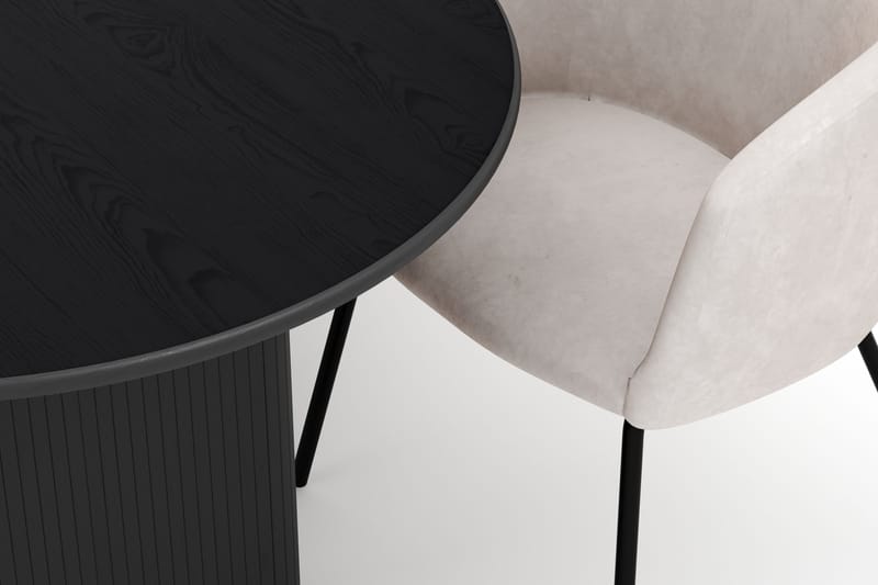 Noira Ovalt Matbord 220 cm med 6 Berit Stolar - Svart - Möbler - Matplats - Matgrupp & matbord med stolar